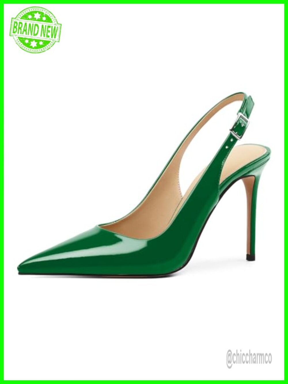 Women's Pointed Toe Slingback Stiletto Pumps Heels Party Dress Shoes
